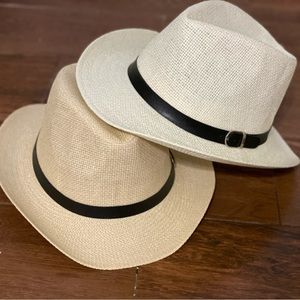 💋 Crème & Tan western style cowboy 🤠 hat, not adjustable.